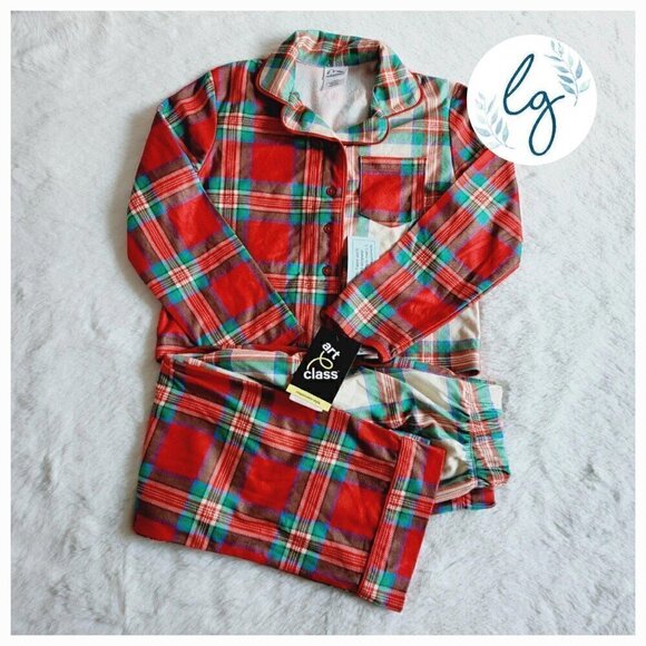 Art Class Other - Art Class Girls' 2pc Flannel Long Sleeve Button up Pajama Set (small) 4KIDi-BH
